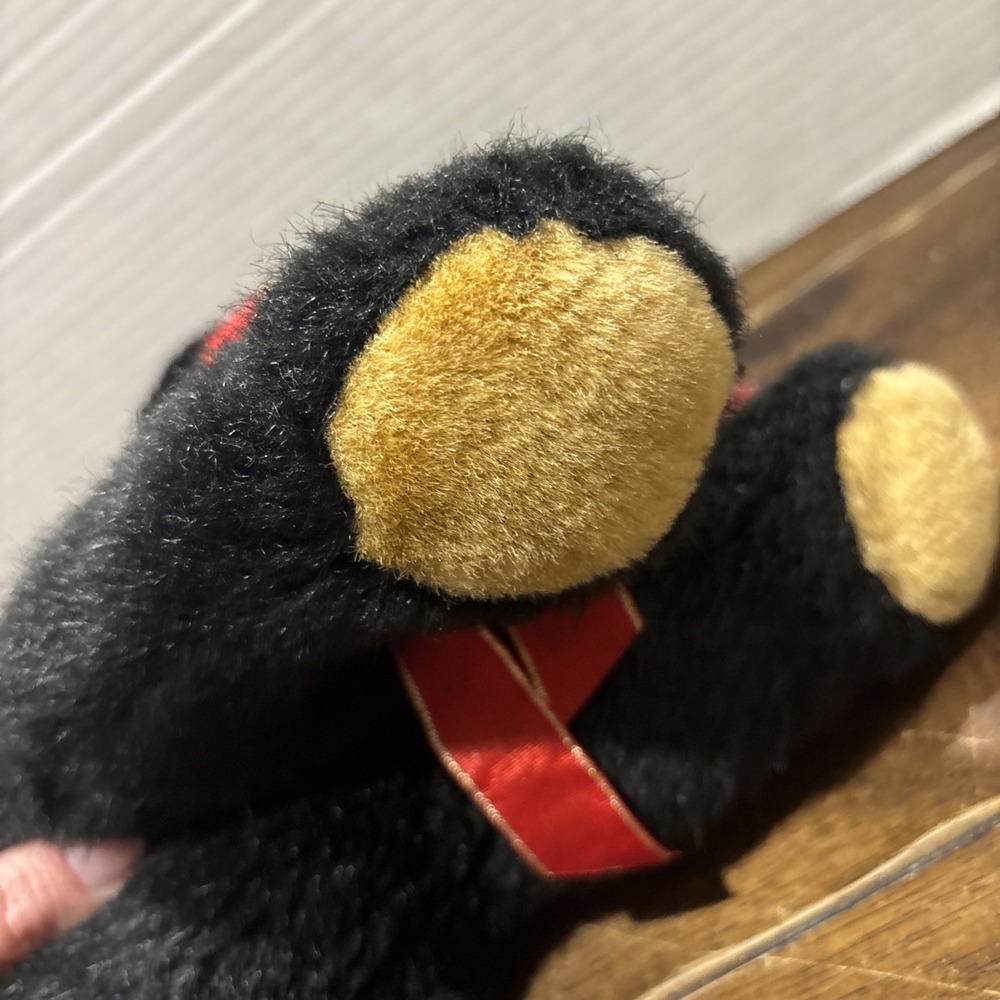 NWT BJ Toy Company 12" Black Bear Plush Stuffed Animal laying Down Brown - Picture 8 of 8